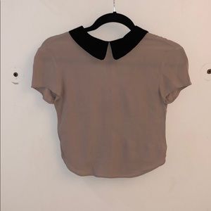 Collared short sleeve blouse